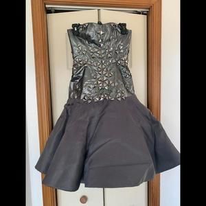 Irina Shabayeva Gray Strapless Bejeweled Dress Sample 2-4 $4500